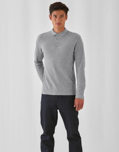Polo męskie z długimi rękawami B&C ID.001 LS